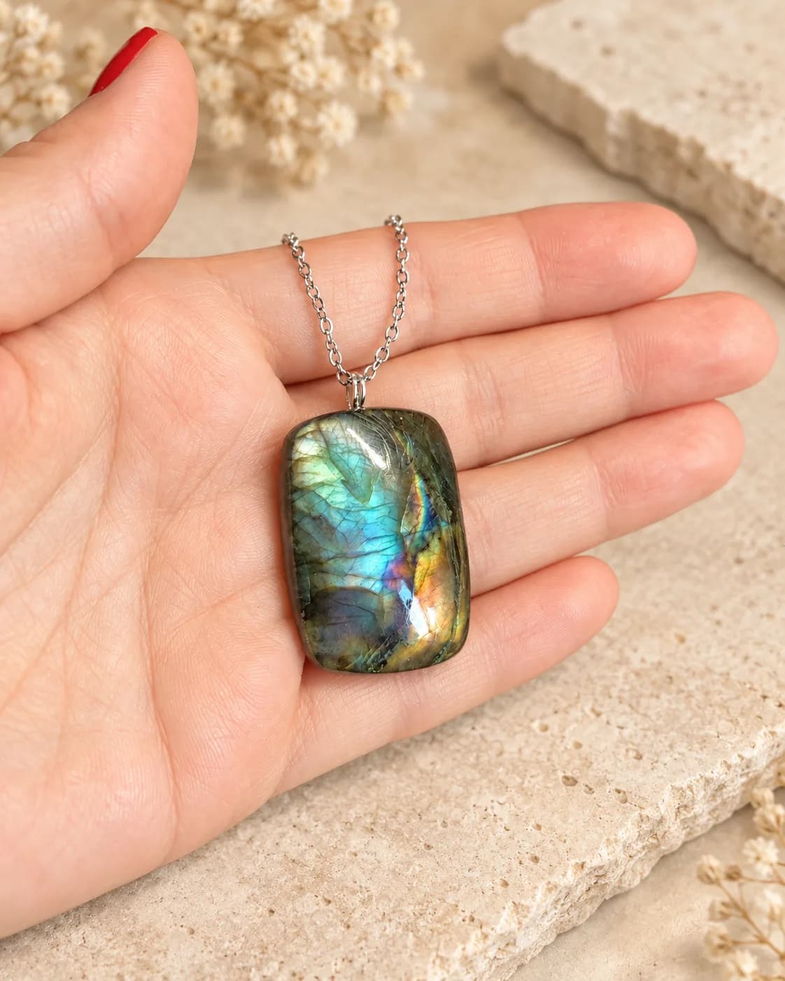 Collier Labradorite Aurore Boréale