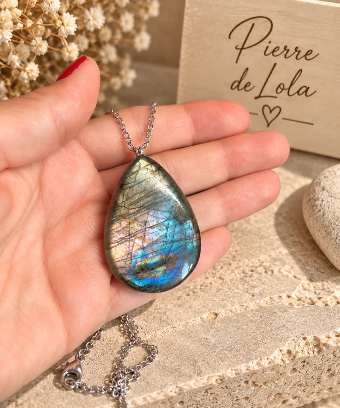 Collier Labradorite Goutte Boréale