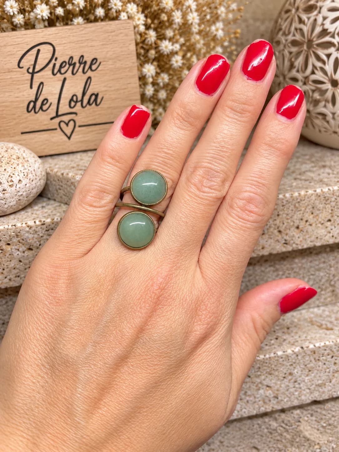 Bague Aventurine Duo Nature