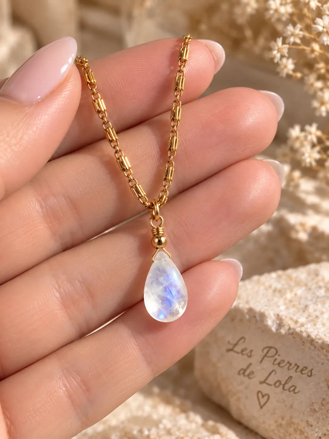 Collier Goutte de Lune – Pierre de lune 