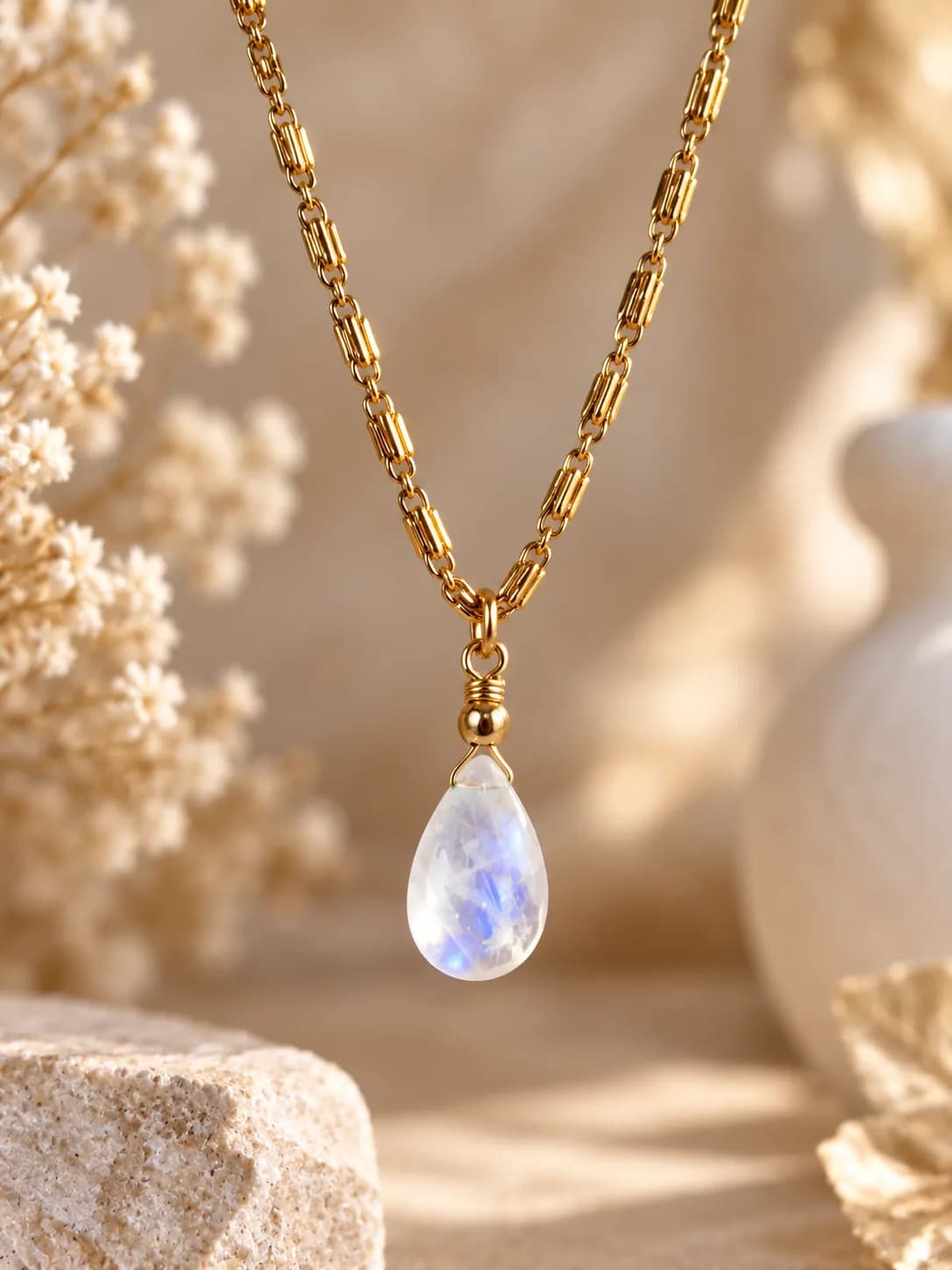 Collier Goutte de Lune – Pierre de lune 