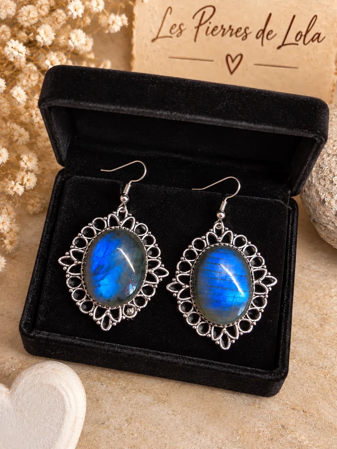 Boucles d’oreilles Labradorite - Commande personnalisée 4 bijoux