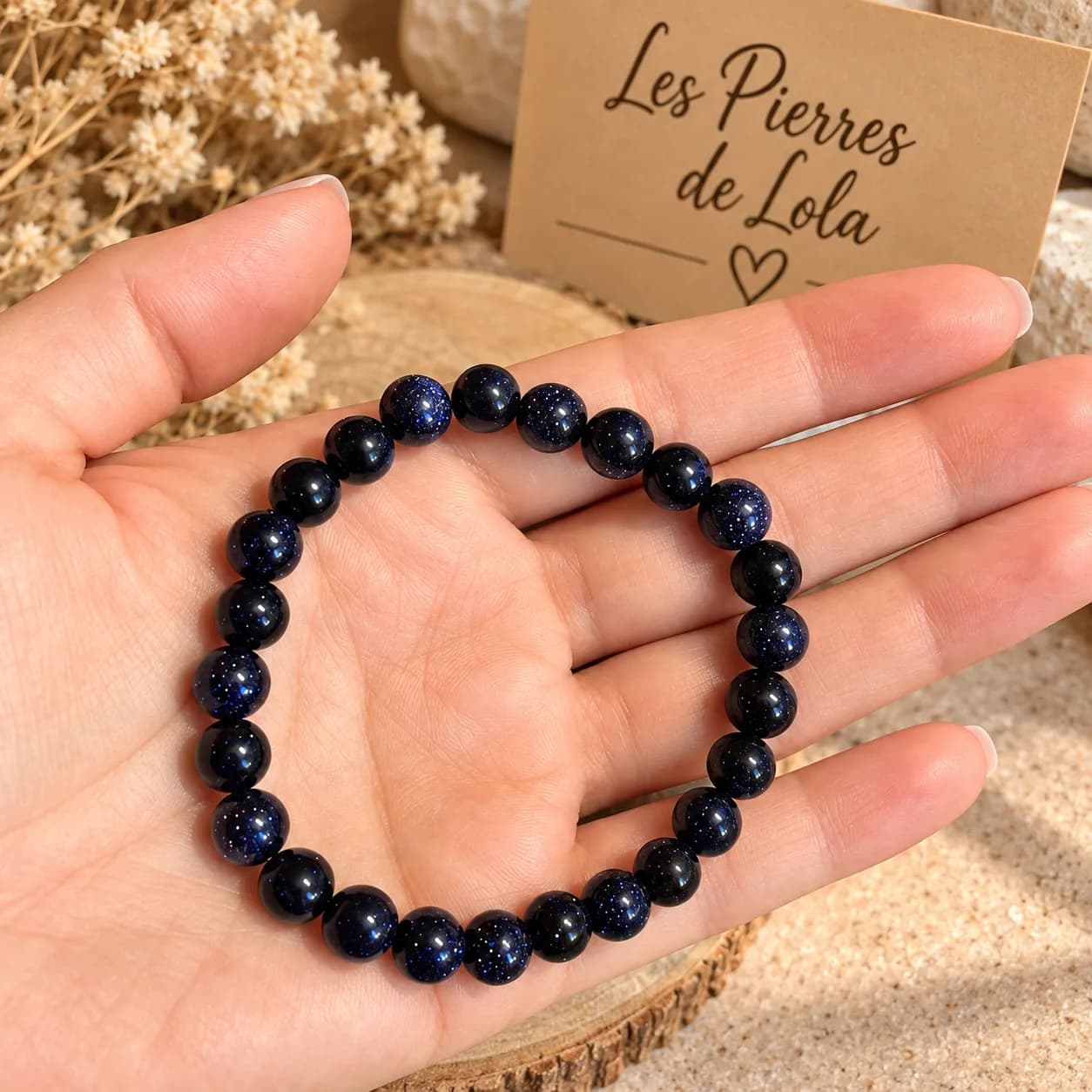 Bracelet Goldstone Blue – Nuit Étoilée ✨