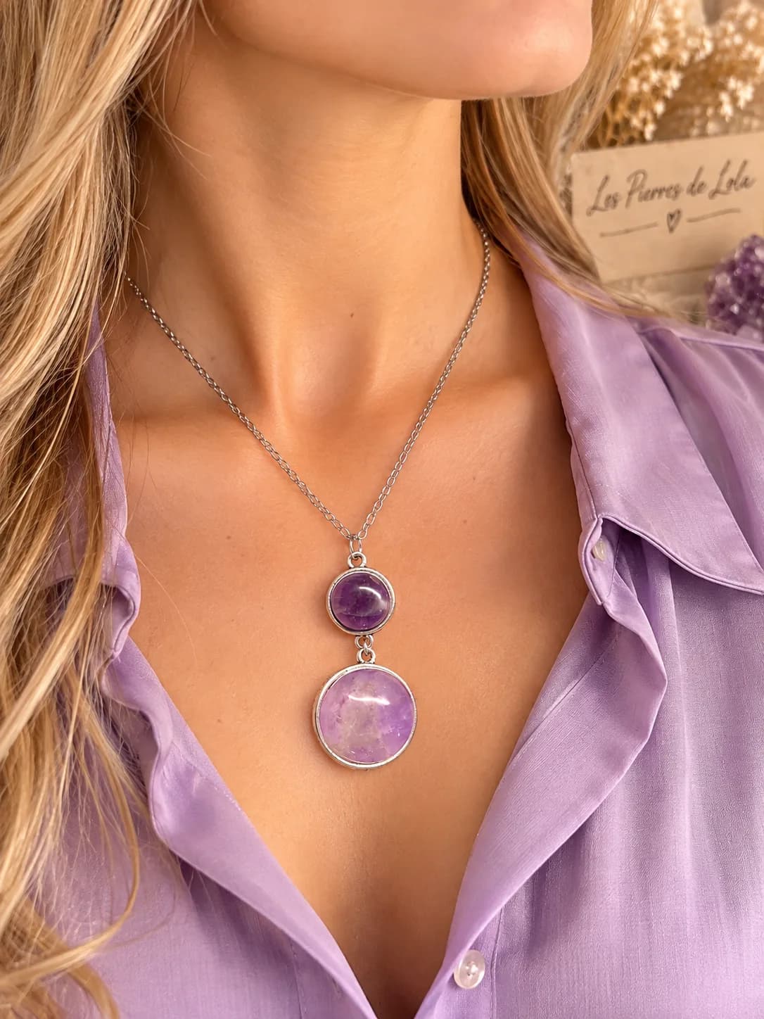 Collier Duo d’Améthystes – Éclat Violet