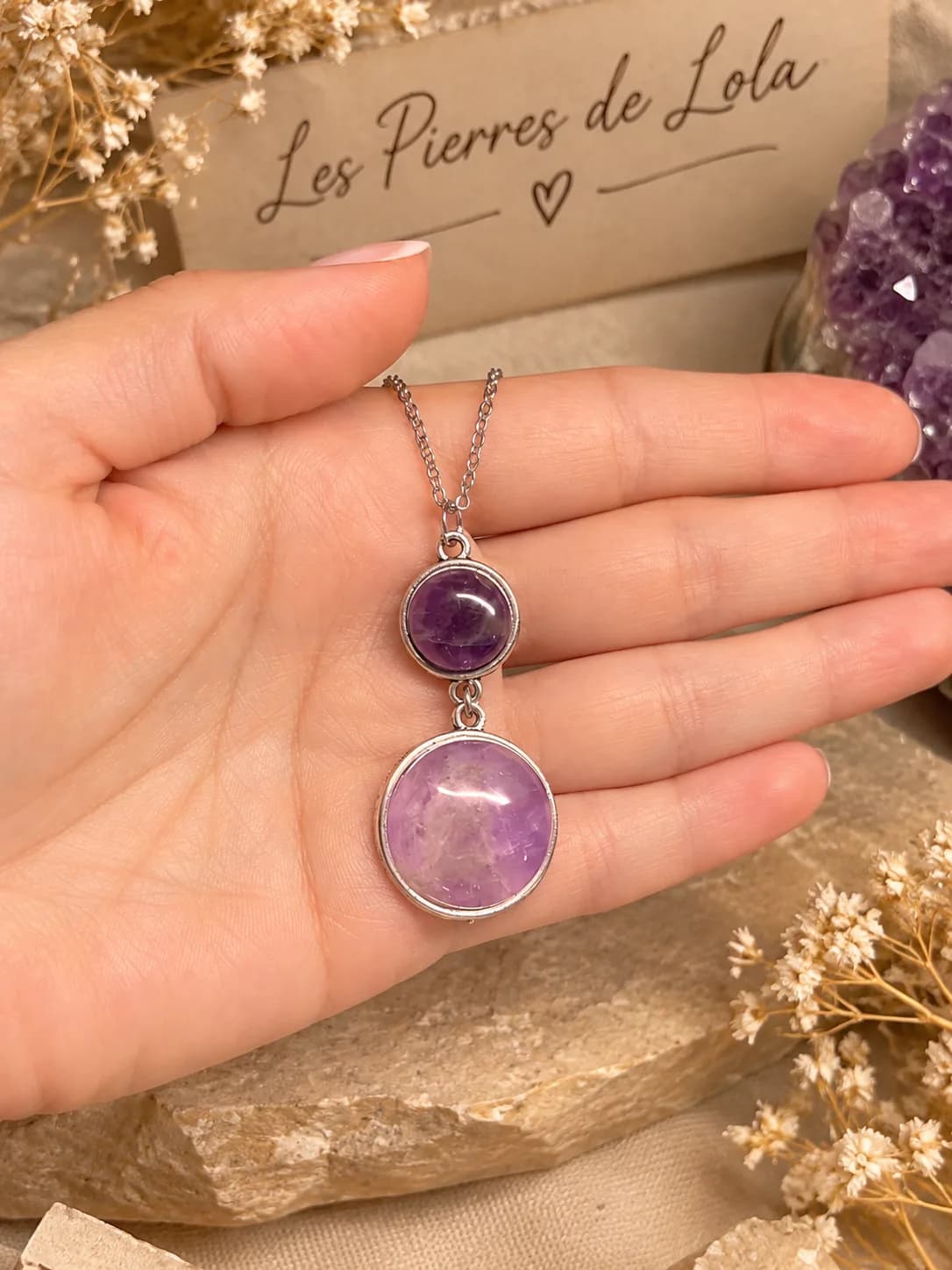 Collier Duo d’Améthystes – Éclat Violet