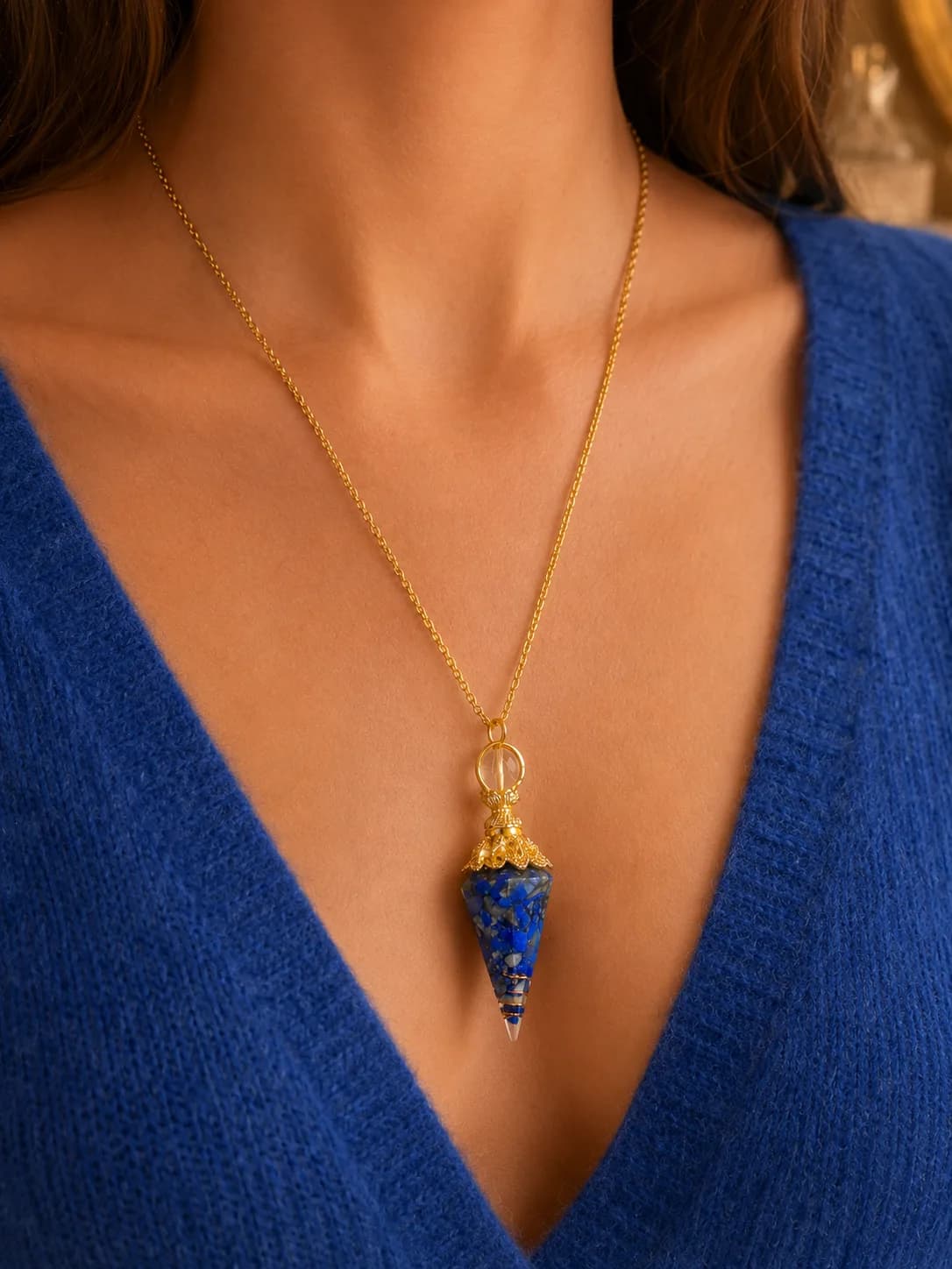 Pendentif « Éclat de Lapis-Lazuli »