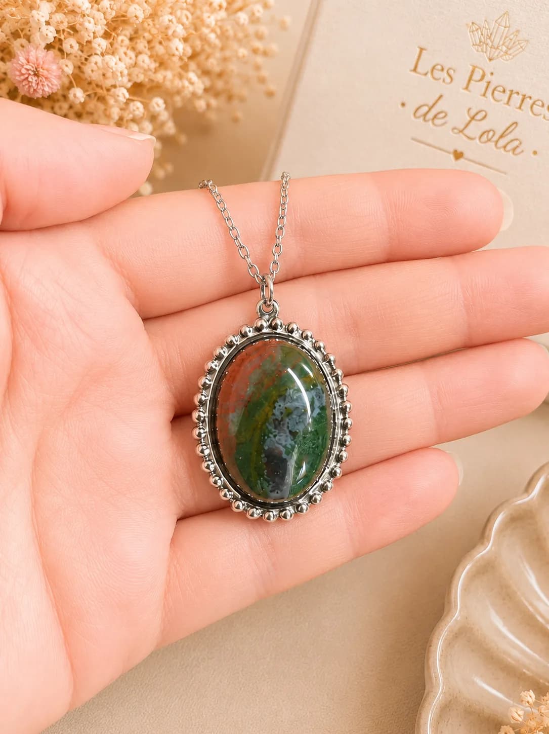 Collier Agate Indienne Naturelle – Élégance aux couleurs de la nature