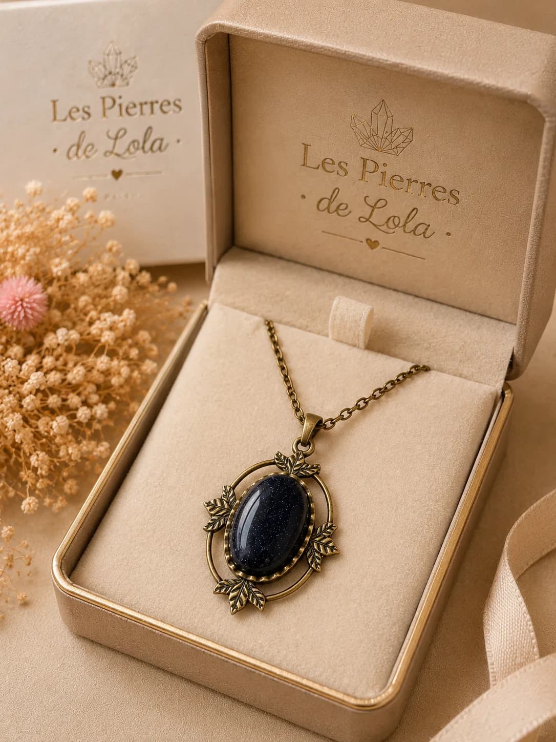 Collier GoldStone Blue – Éclat céleste et élégance intemporelle