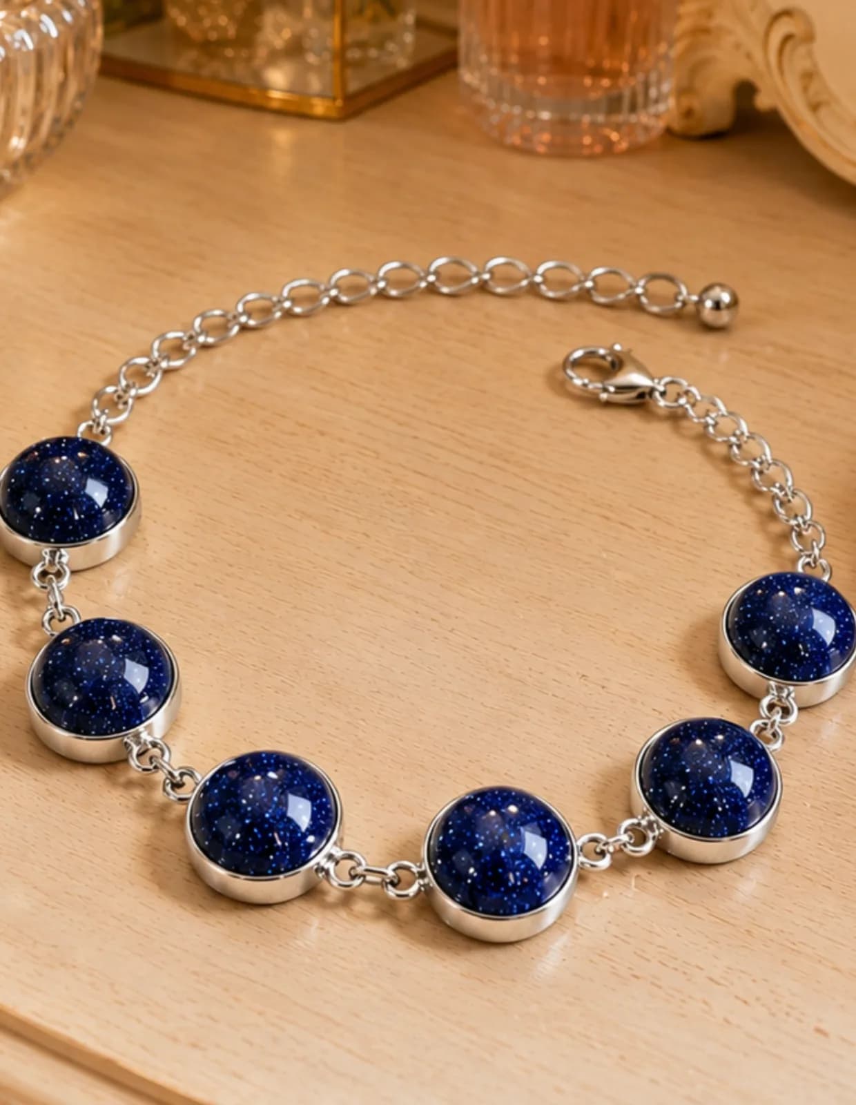Bracelet « Nuit Étoilée » – Pierres Goldstone Blue