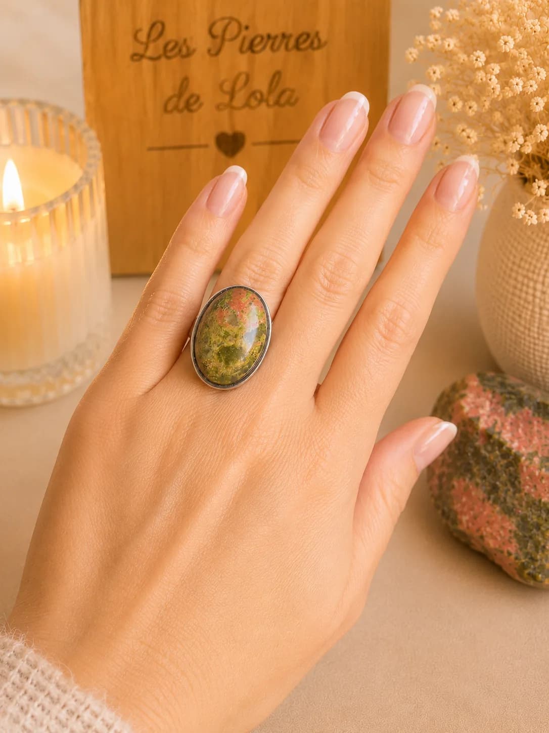 Bague « Éveil Nature » – Unakite
