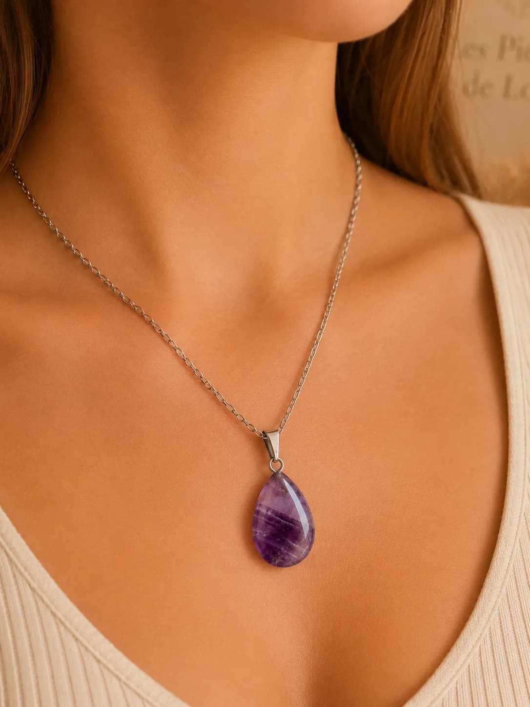 Collier « Goutte de Sérénité » en Améthyste