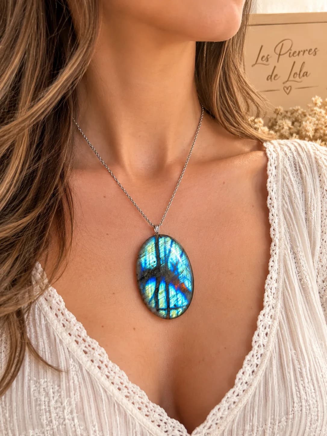 Collier Labradorite – Pièce unique aux reflets spectaculaires
